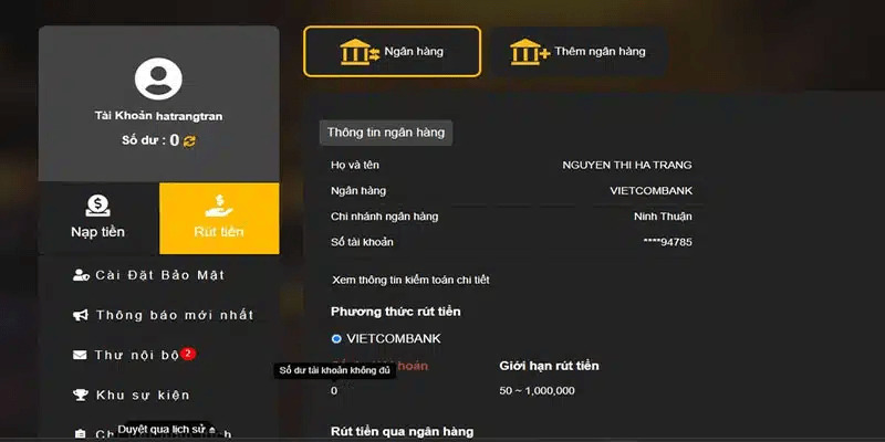 Xác nhận thông tin nạp tiền 789win Xác nhận thông tin nạp tiền 789win